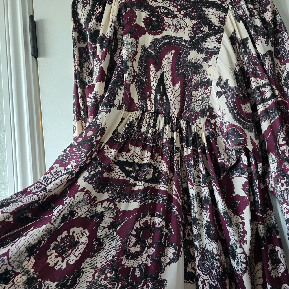 Free People Say You Love Me Paisley Boho Babydoll Cottage Mini Dress Size M - Picture 7 of 9